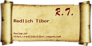 Redlich Tibor névjegykártya